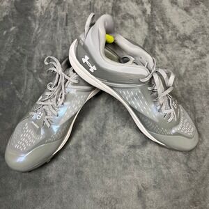 Under Armour Charged Low Baseball Cleats Men's Size 16 Grey White